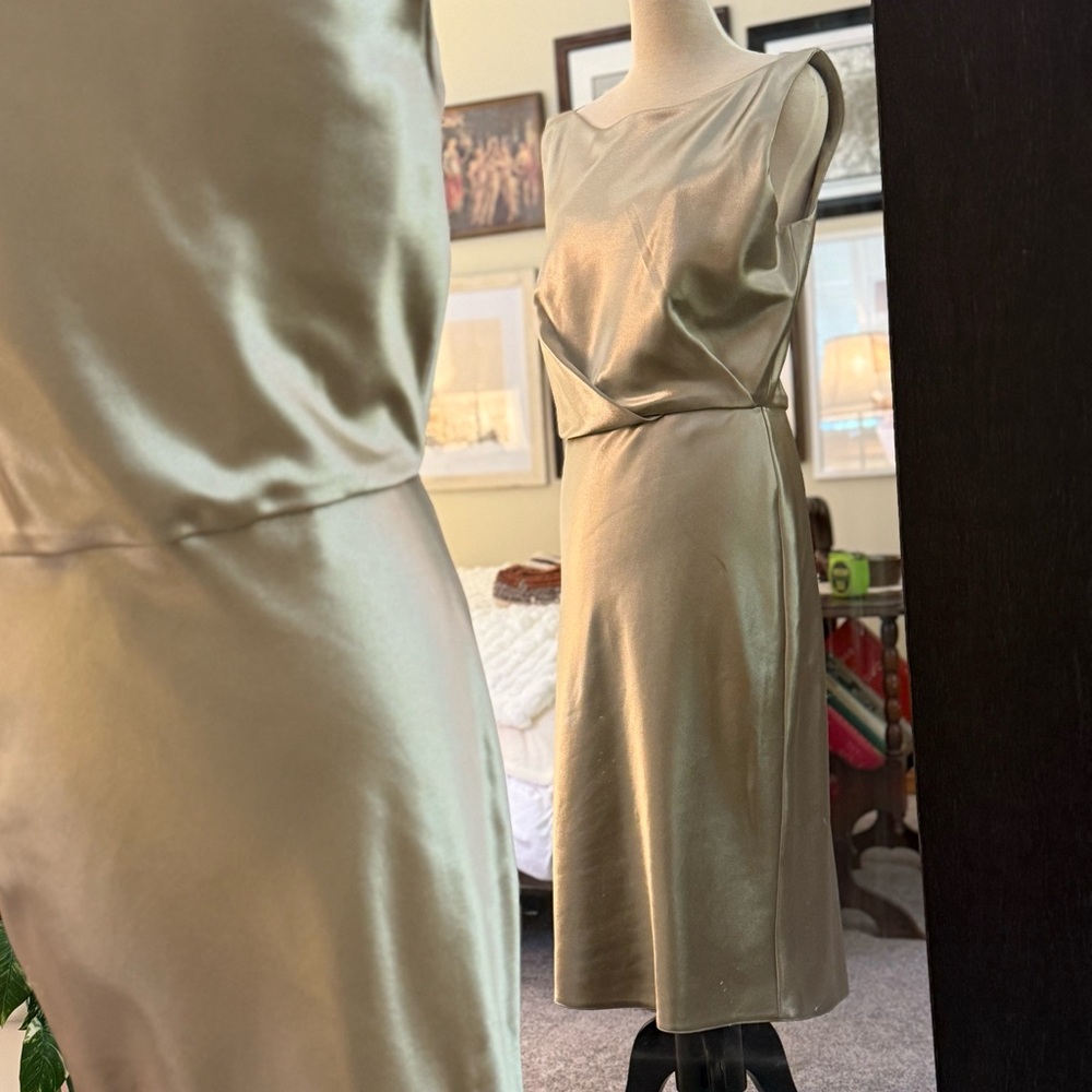 Nili Lotan “Anne” Gold Midi Dress sz 8 $625 - Picture 13 of 15